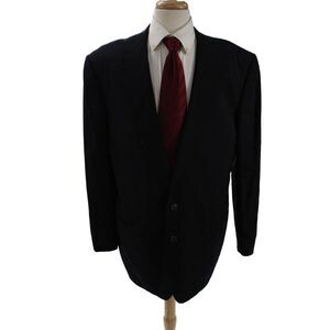 Ermenegildo Zegna Mens Suit Jacket Dark Blue Striped Super 100s 90s Size M